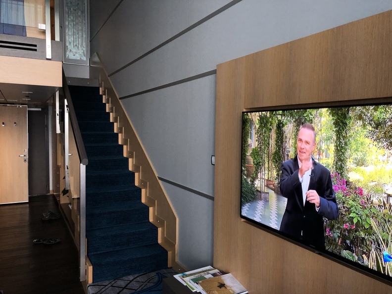 View of TV from living area